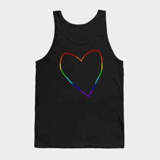 Rainbow Heart Minimal Line for Valentines Day Tank Top